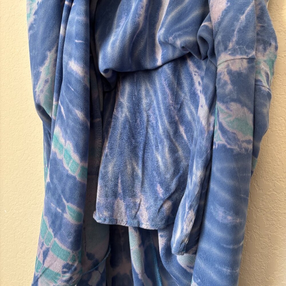 Fraiche by J Boho Tie Dye Print Maxi Length Dress Beachy Coastal - Picture 8 of 9
